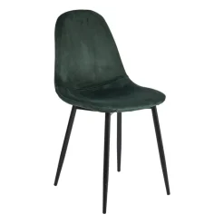 Xenos Eetkamerstoelen-Eetkamerstoel Ivy - velvet groen - 88x44x53 cm