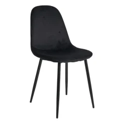 Xenos Eetkamerstoelen-Eetkamerstoel Ivy - velvet zwart - 88x44x53 cm