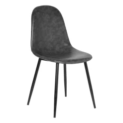 Xenos Eetkamerstoelen-Eetkamerstoel Ivy kunstleer - antraciet - 88x53x44 cm