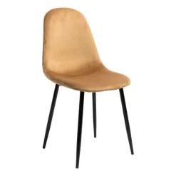 Xenos Eetkamerstoelen-Eetkamerstoel Ivy velvet - bruin - 88x38x38 cm
