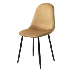 Xenos Eetkamerstoelen-Eetkamerstoel Ivy velvet - bruin - 88x38x38 cm