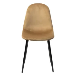 Xenos Eetkamerstoelen-Eetkamerstoel Ivy velvet - bruin - 88x38x38 cm