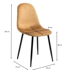 Xenos Eetkamerstoelen-Eetkamerstoel Ivy velvet - bruin - 88x38x38 cm