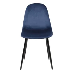 Xenos Eetkamerstoelen-Eetkamerstoel Ivy velvet - donkerblauw - 88x44x53 cm