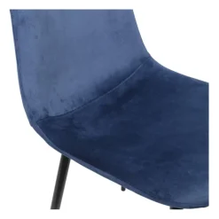 Xenos Eetkamerstoelen-Eetkamerstoel Ivy velvet - donkerblauw - 88x44x53 cm