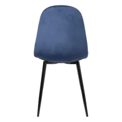 Xenos Eetkamerstoelen-Eetkamerstoel Ivy velvet - donkerblauw - 88x44x53 cm