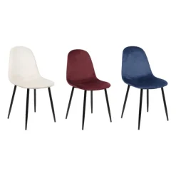 Xenos Eetkamerstoelen-Eetkamerstoel Ivy velvet - donkerblauw - 88x44x53 cm