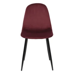 Xenos Eetkamerstoelen-Eetkamerstoel Ivy velvet - rood - 88x44x53 cm