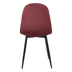 Xenos Eetkamerstoelen-Eetkamerstoel Ivy velvet - rood - 88x44x53 cm