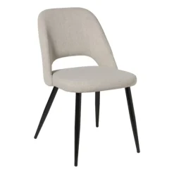 Xenos Eetkamerstoelen-Eetkamerstoel Leonardo - beige - 82.5x61.5x48.5 cm