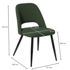 Xenos Eetkamerstoelen-Eetkamerstoel Leonardo - groen - 82.5x61.5x48.5 cm