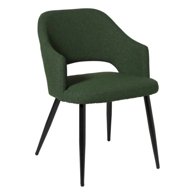 Xenos Eetkamerstoelen-Eetkamerstoel Leonardo met armleuning - groen - 81x62.5x56 cm