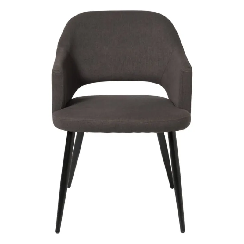 Xenos Eetkamerstoelen-Eetkamerstoel Leonardo met armleuning - grijs - 81x62.5x56 cm
