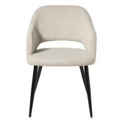 Xenos Eetkamerstoelen-Eetkamerstoel Leonardo met armleuning - beige - 81x62.5x56 cm
