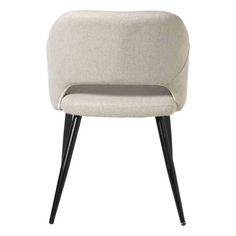 Xenos Eetkamerstoelen-Eetkamerstoel Leonardo met armleuning - beige - 81x62.5x56 cm
