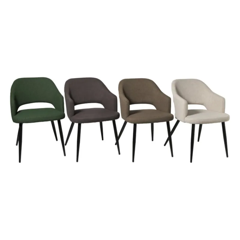 Xenos Eetkamerstoelen-Eetkamerstoel Leonardo met armleuning - beige - 81x62.5x56 cm