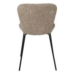 Xenos Eetkamerstoelen-Eetkamerstoel Liz - beige - teddy - 83.5x55x45.4 cm