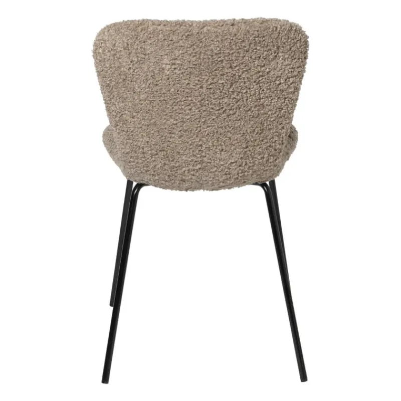 Xenos Eetkamerstoelen-Eetkamerstoel Liz - beige - teddy - 83.5x55x45.4 cm
