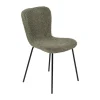 Xenos Eetkamerstoelen-Eetkamerstoel Liz - groen - teddy - 83.5x55x45.4 cm