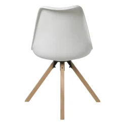 Xenos Eetkamerstoelen-Eetkamerstoel Olympic - wit/naturel - 82x58x48 cm