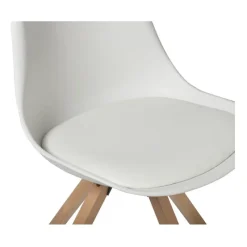 Xenos Eetkamerstoelen-Eetkamerstoel Olympic - wit/naturel - 82x58x48 cm