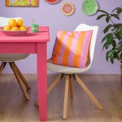 Xenos Eetkamerstoelen-Eetkamerstoel Olympic - wit/naturel - 82x58x48 cm