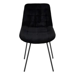 Xenos Eetkamerstoelen-Eetkamerstoel ribstof - zwart - 84x52x52cm