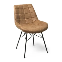 Xenos Eetkamerstoelen-Eetkamerstoel Suedine - cognac - 81x52x57 cm
