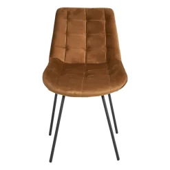 Xenos Eetkamerstoelen-Eetkamerstoel velvet - cognac - 79x50x44 cm