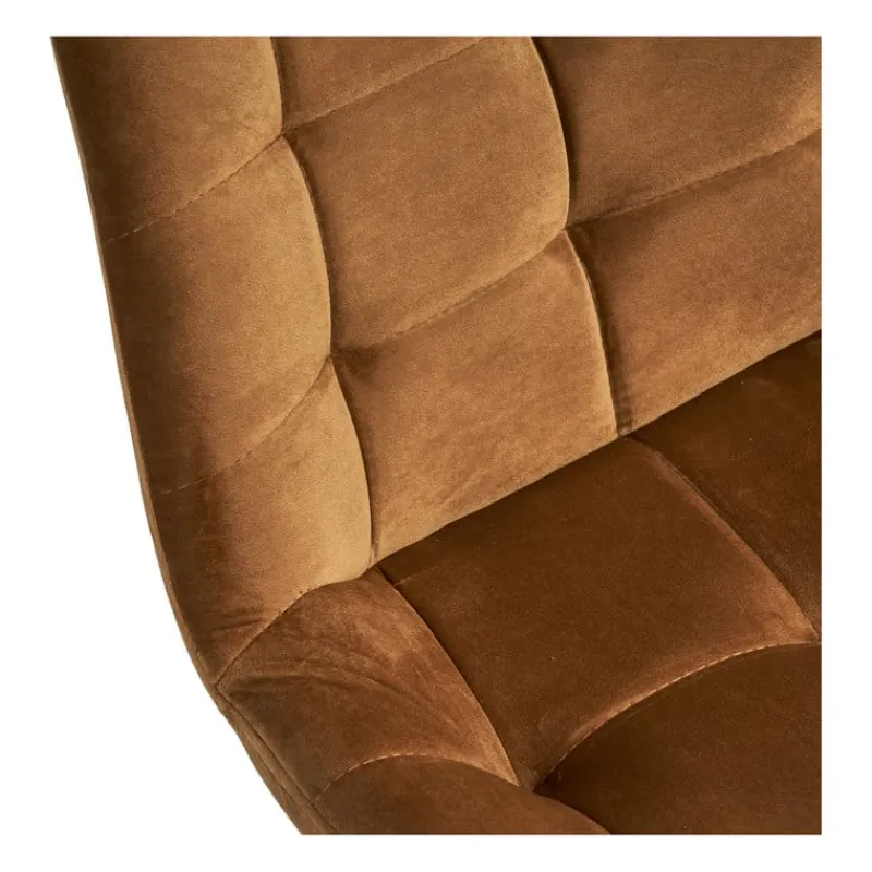 Xenos Eetkamerstoelen-Eetkamerstoel velvet - cognac - 79x50x44 cm
