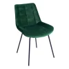 Xenos Eetkamerstoelen-Eetkamerstoel velvet - donkergroen - 79x50x44 cm