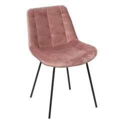 Xenos Eetkamerstoelen-Eetkamerstoel velvet - oudroze - 52x52x81 cm