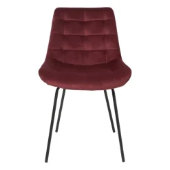 Xenos Eetkamerstoelen-Eetkamerstoel velvet - rood - 79x50x44 cm