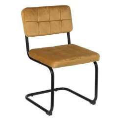 Xenos Eetkamerstoelen-Eetkamerstoel Yara velvet - oker - 82.5x56x55 cm