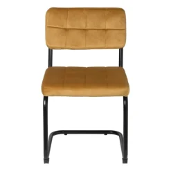 Xenos Eetkamerstoelen-Eetkamerstoel Yara velvet - oker - 82.5x56x55 cm