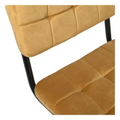 Xenos Eetkamerstoelen-Eetkamerstoel Yara velvet - oker - 82.5x56x55 cm