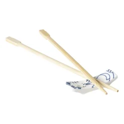 Xenos Sushi Servies|Eetstokjes-Eetstokjeshouder Mico kat - blauw/wit - 1.5x6x1.2 cm
