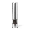 Xenos Keukengerei-Elektrische peper/zout molen - zilverkleurig - ø5.3x22.5 cm