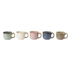 Xenos Mokken|Kerstcadeaus-Espressomokje met gouden rand - roze - 80 ml
