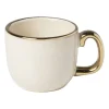 Xenos Mokken|Kerstcadeaus-Espressomokje met gouden rand - beige - 80 ml