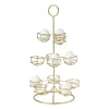 Xenos Etagères|Eierdopjes-Etagere voor eieren - goud - 22x22x40,5 cm