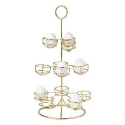 Xenos Etagères|Eierdopjes-Etagere voor eieren - goud - 22x22x40,5 cm