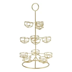 Xenos Etagères|Eierdopjes-Etagere voor eieren - goud - 22x22x40,5 cm