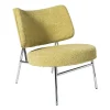 Xenos Fauteuils-Fauteuil Amber - geel/zilverkleurig - 71.5x63x70.5 cm