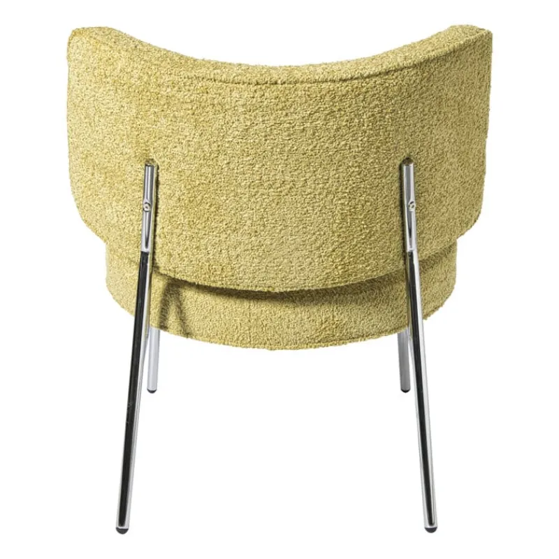 Xenos Fauteuils-Fauteuil Amber - geel/zilverkleurig - 71.5x63x70.5 cm