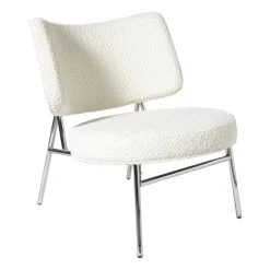 Xenos Fauteuils-Fauteuil Amber - wit/zilverkleurig - 71.5x63x70.5 cm