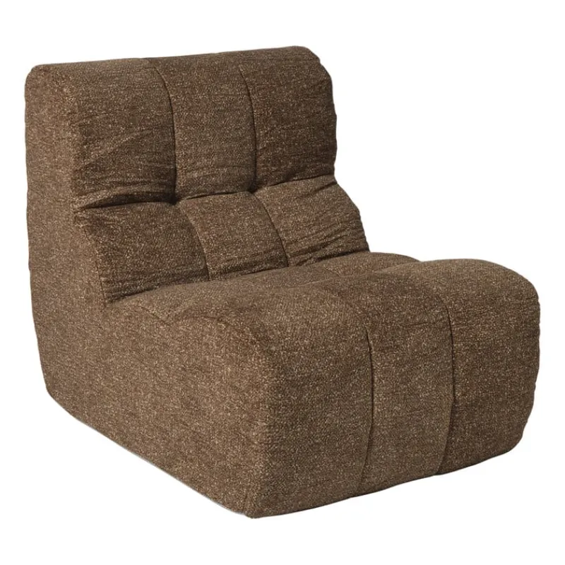 Xenos Fauteuils-Fauteuil chenille - bruin - 87x72x66 cm