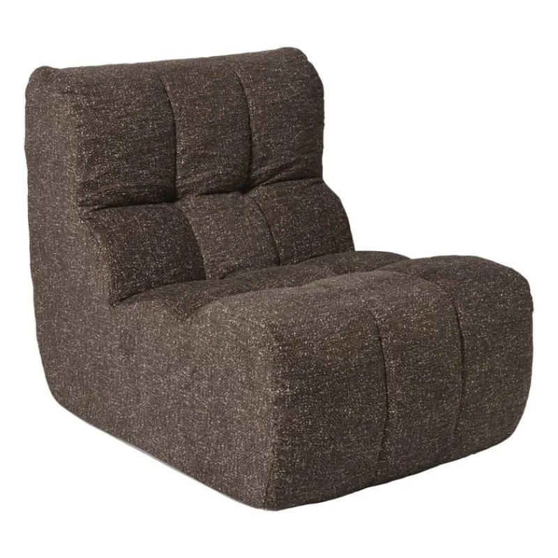 Xenos Fauteuils-Fauteuil chenille - donkerbruin - 87x72x66 cm