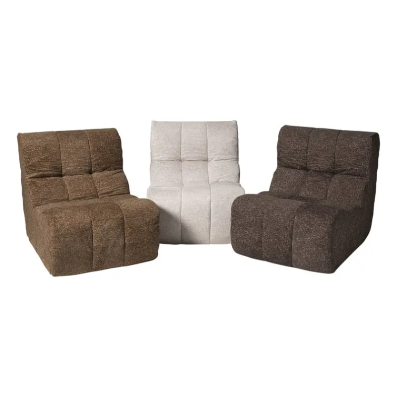 Xenos Fauteuils-Fauteuil chenille - donkerbruin - 87x72x66 cm