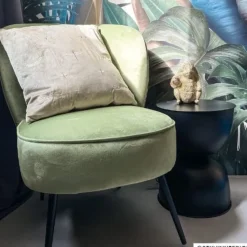 Xenos Fauteuils-Fauteuil Frida - groen - 77x69x60 cm